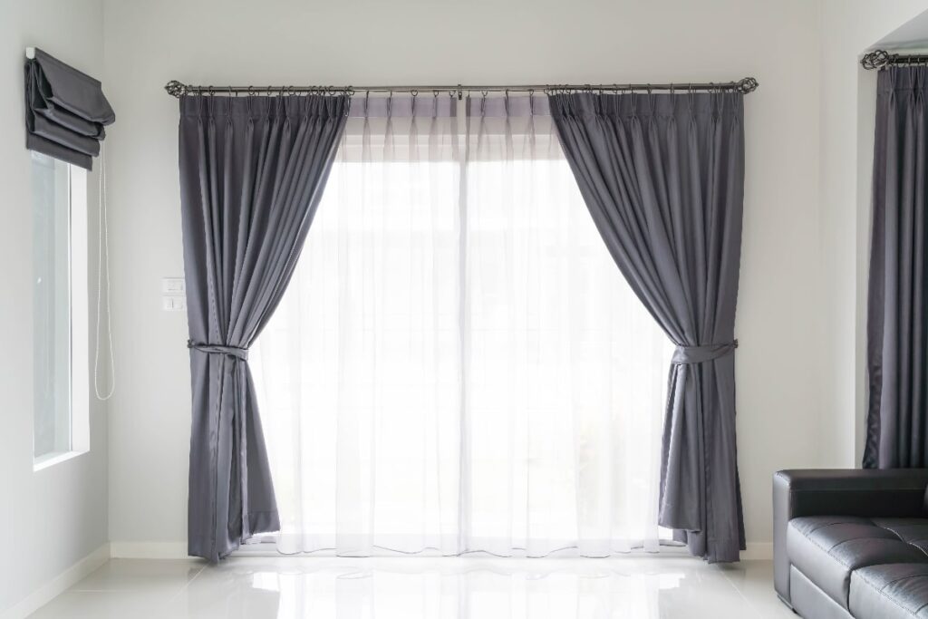 Cortinas con sistema doble para living