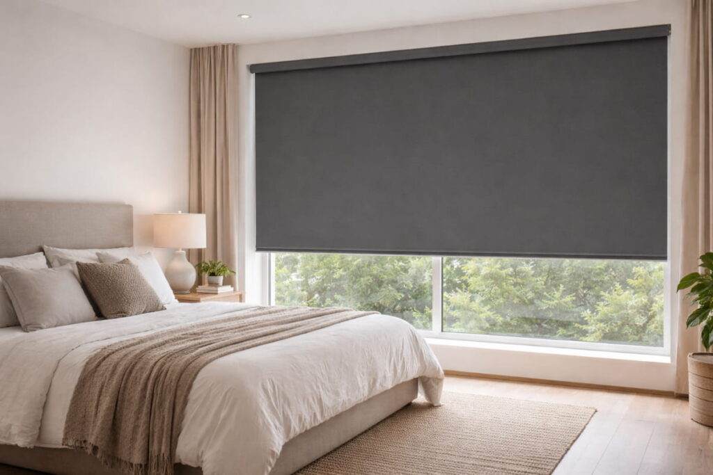 Cortinas rollers Blackout en el dormitorio